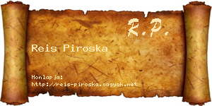 Reis Piroska névjegykártya